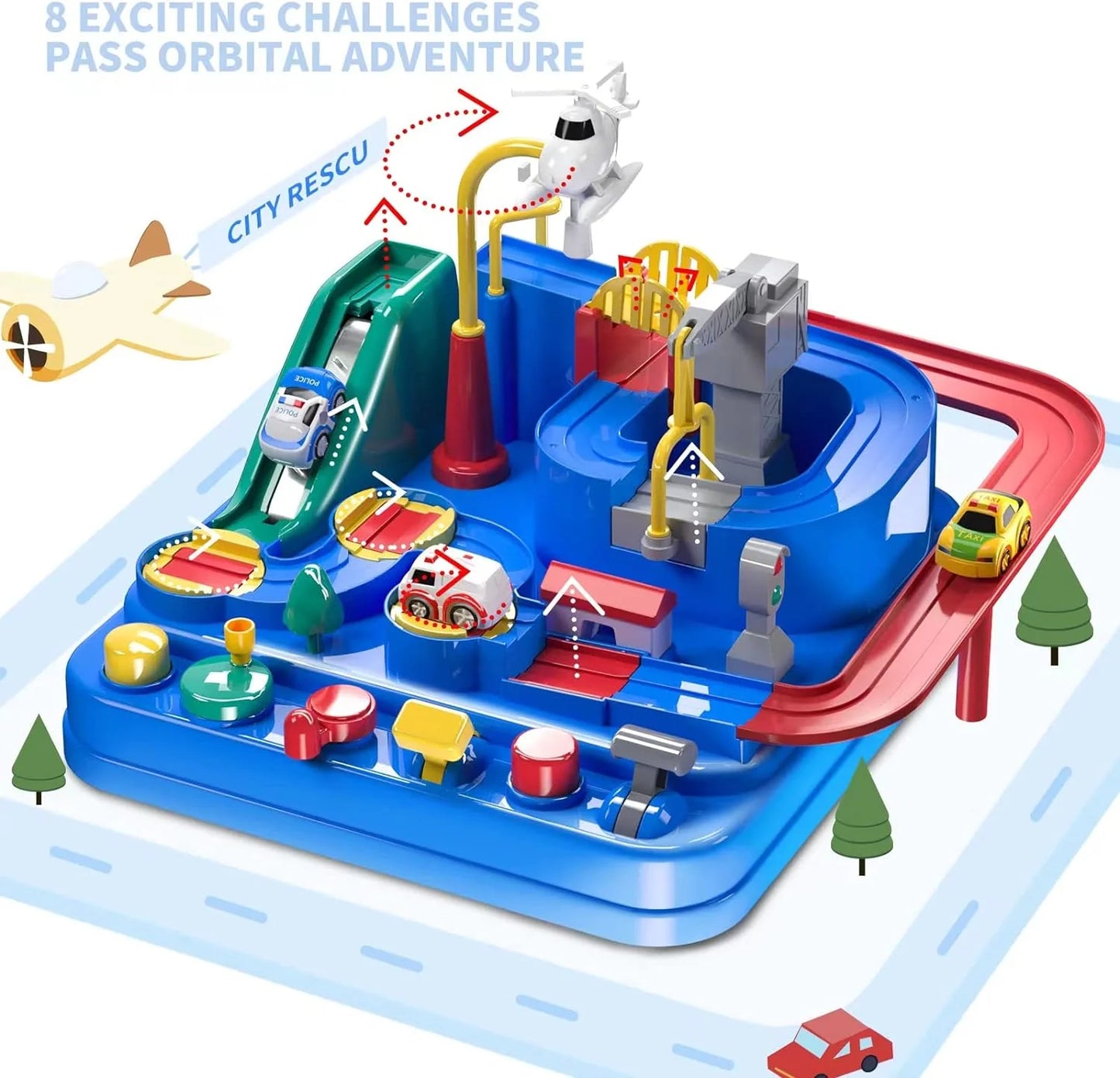 Traffic Adventure Toy Car Track Playset