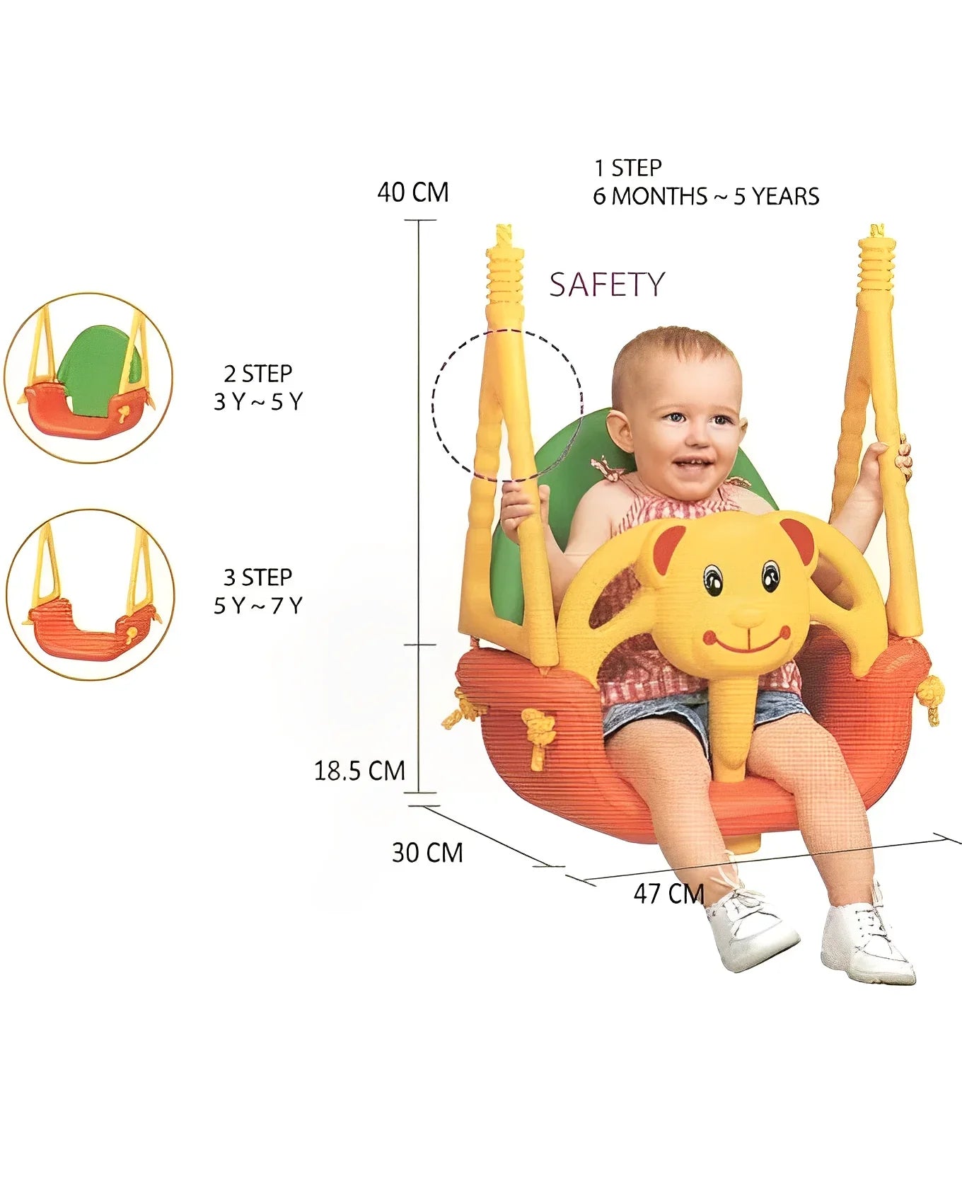 Infant Baby Outdoor 3 in 1 Jumbo Swing Set