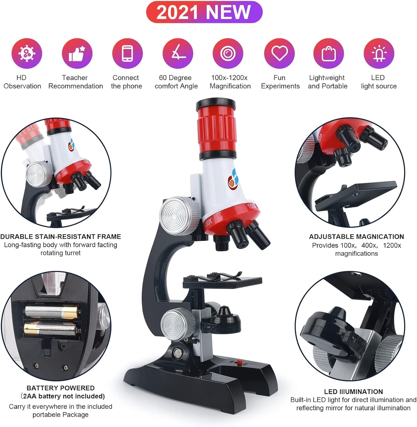 Science Microscope Educational Toy Microscope for Kids
